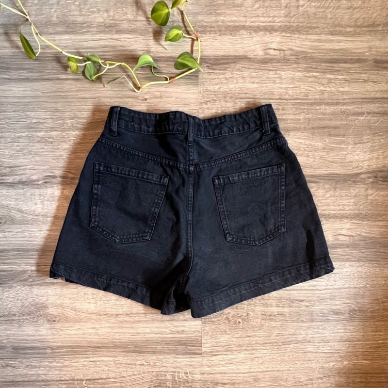 Short cotton hot sale cintura alta