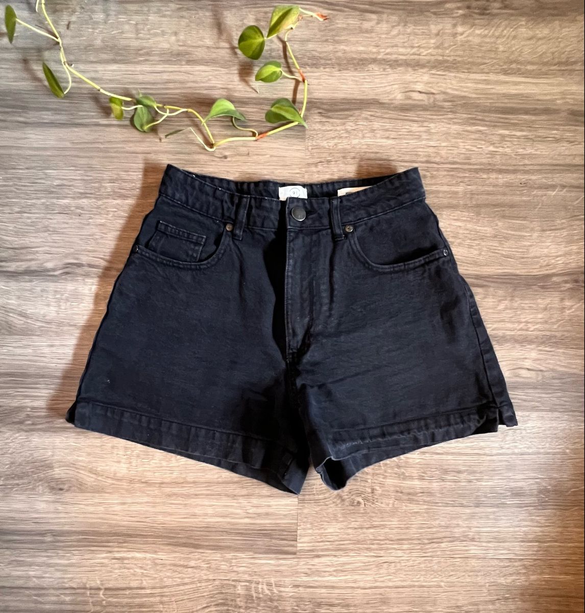 Short cotton cintura store alta