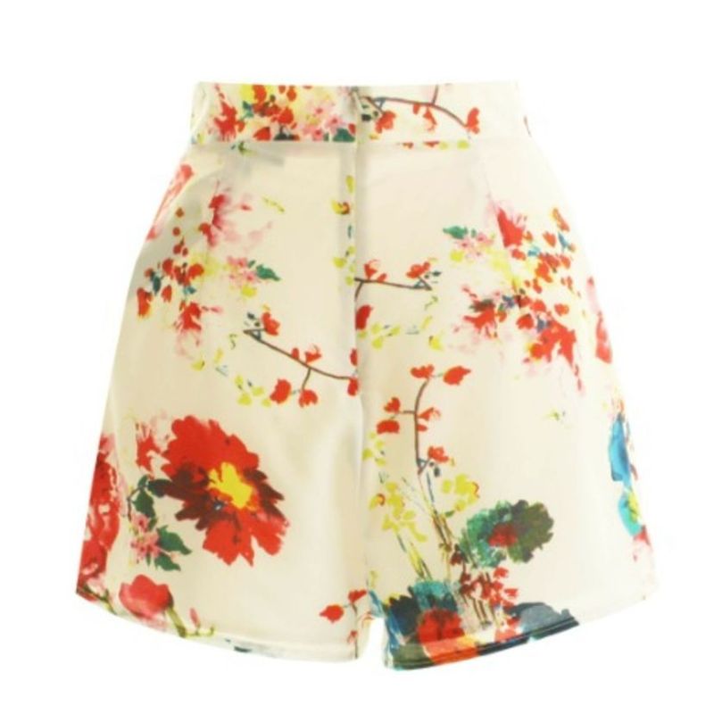 Short cintura sale alta florido