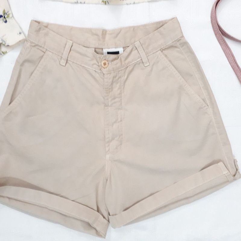 Short Branco Soltinho Cintura Alta Perfect Way