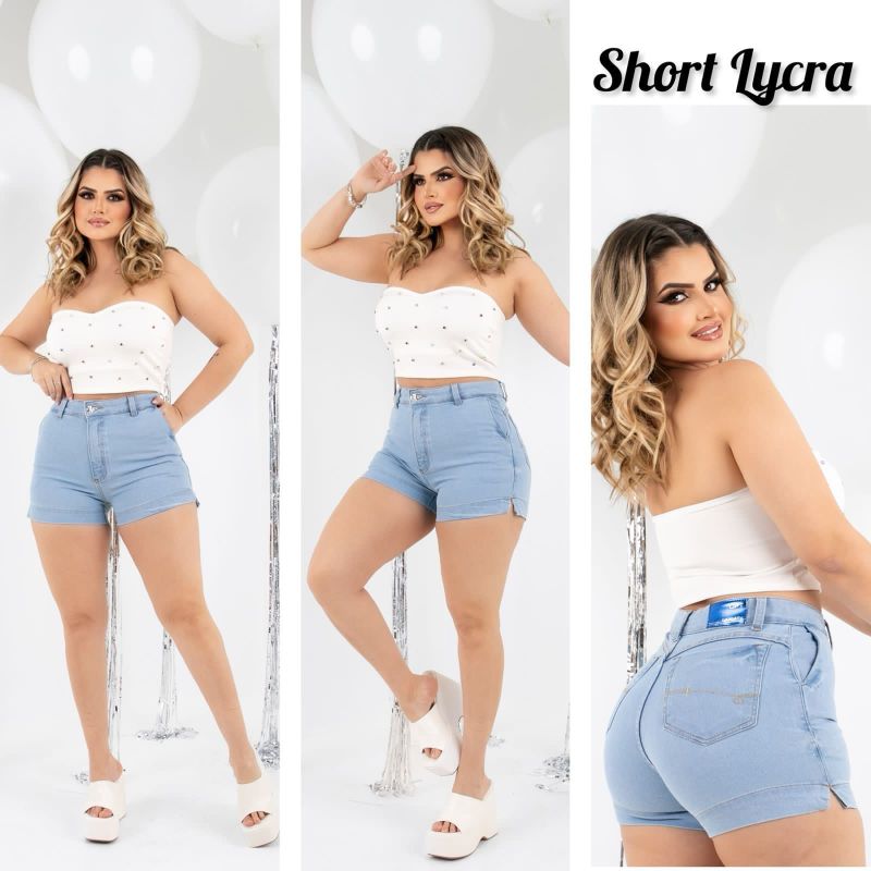 Short com Lycra, Shorts Feminino Opporty Nunca Usado 97353179