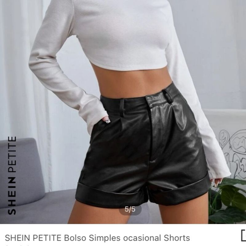 SHEIN PETITE Simples ocasional Shorts femininos