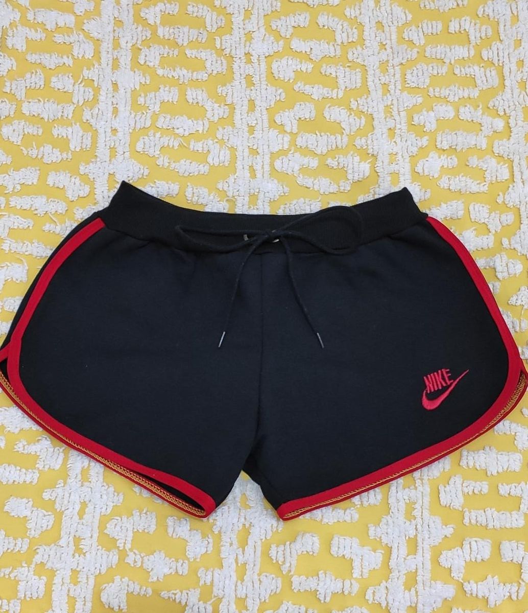 short nike preto e vermelho