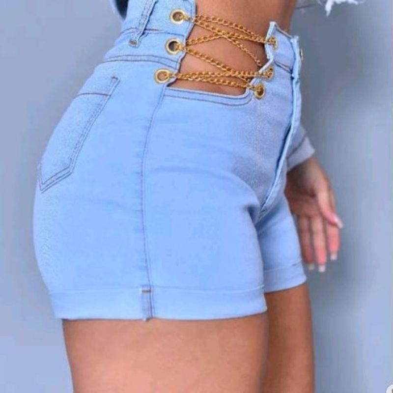Short Feminino Corrente Lateral Jeans Colado Shorts Feminino Closet Festion Nunca Usado 86848718 enjoei