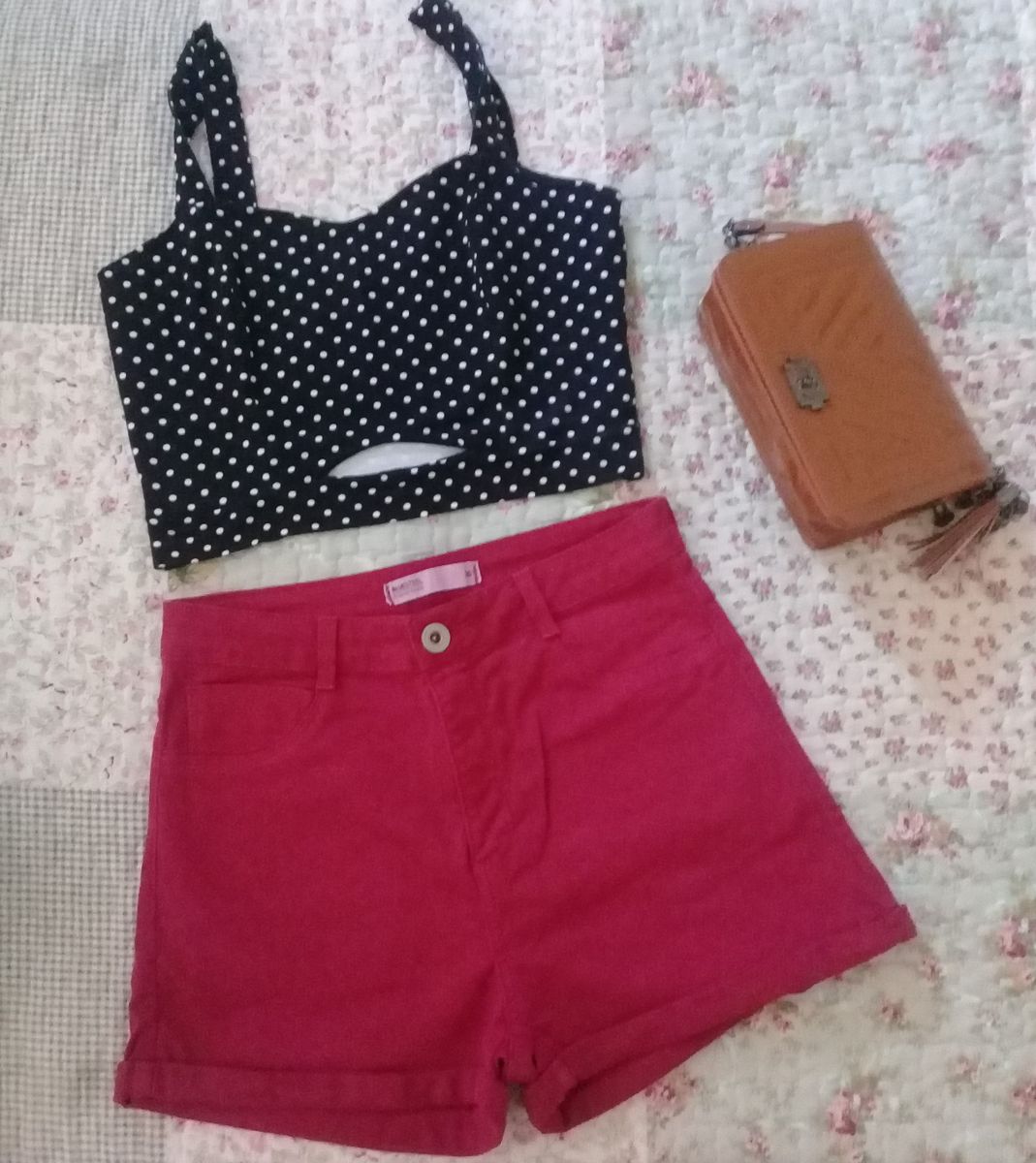 short hot pants vermelho