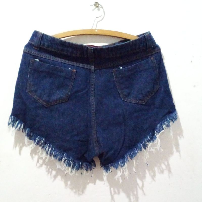 Short Cinza Jeans Curto e Justo Y2k Demin Brim Cyber Casual Estiloso Liso  com Cordão e Bolso, Shorts Feminino Lovito Nunca Usado 93315314