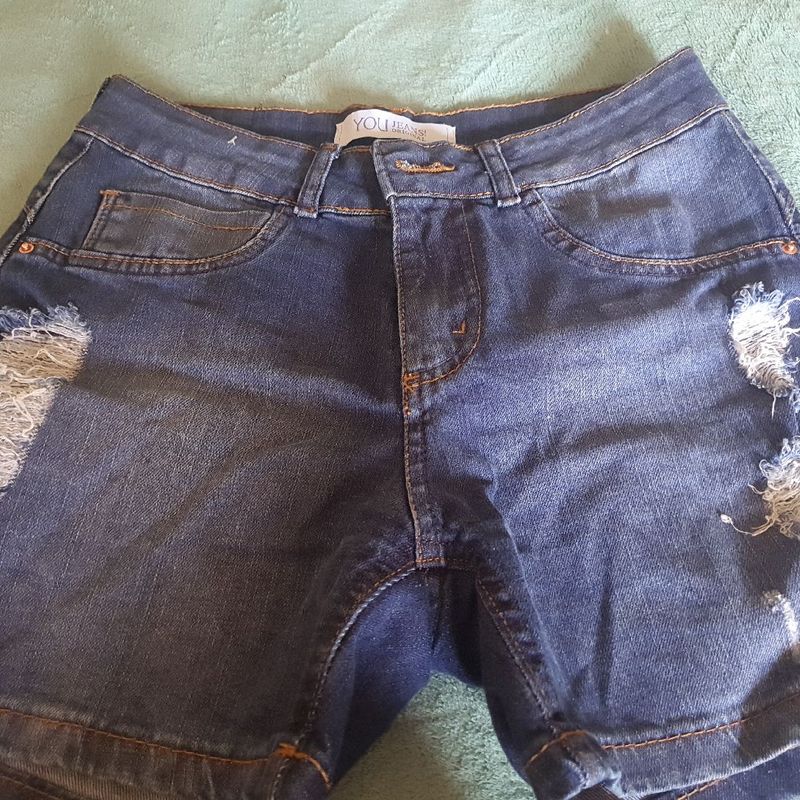 Short Jeans Estampa Tipo Tie Dye | Shorts Feminino Cbk Jeans Usado 82236541  | enjoei