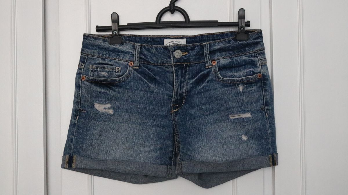 Short Jeans Aeropostale Rasgado Tamanho 3/4 Nos Eua Ou 37/38 No