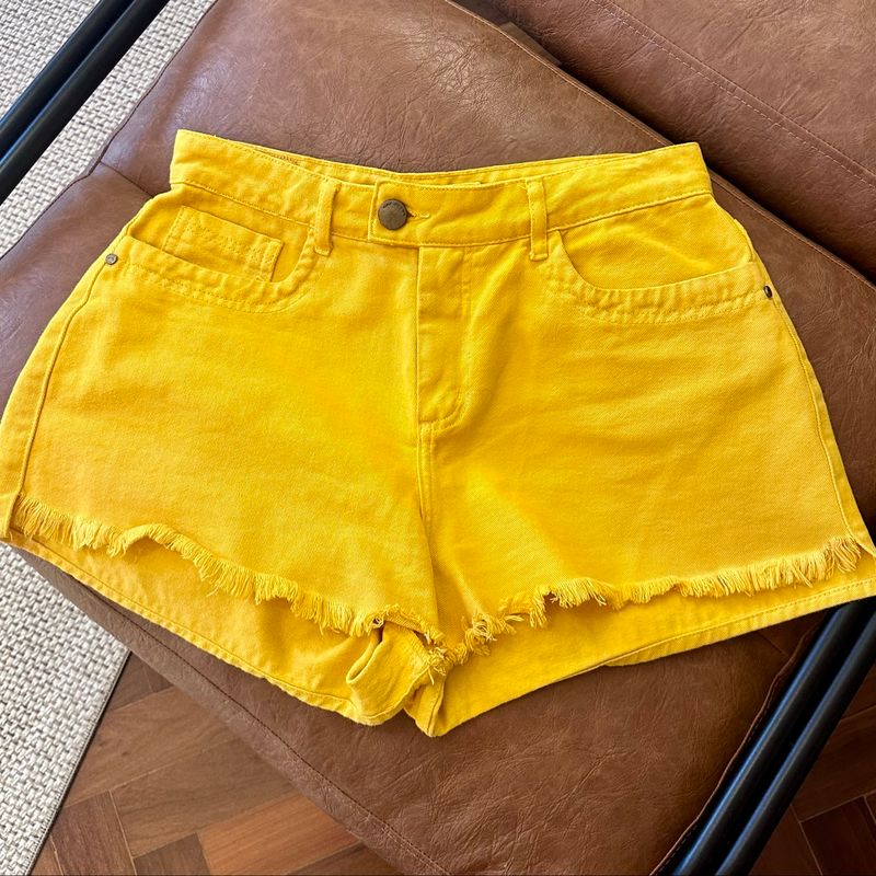 Short best sale jeans amarelo