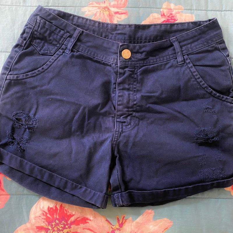 Short Jeans Malwee Comfort Azul-Marinho - Compre Agora
