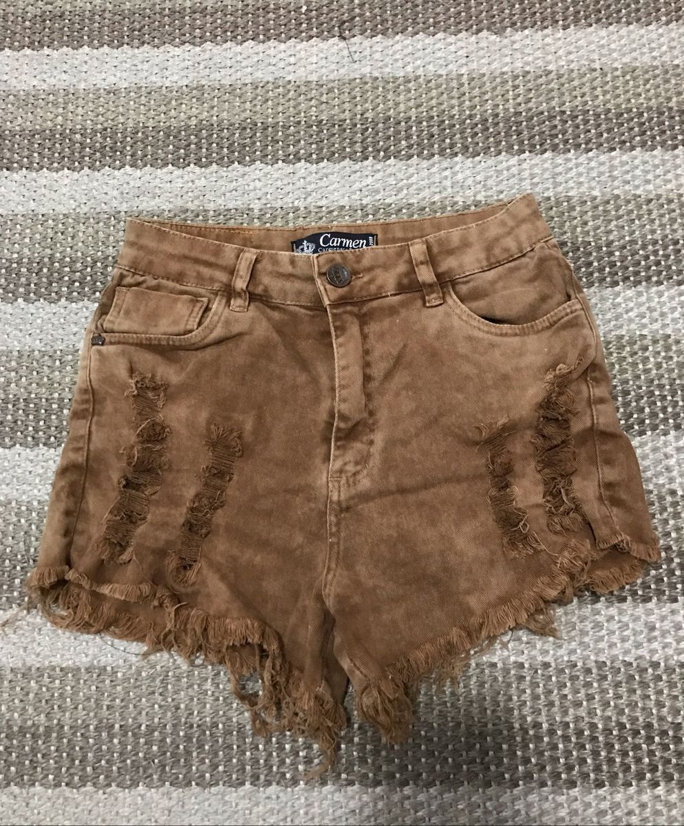 short bege feminino jeans