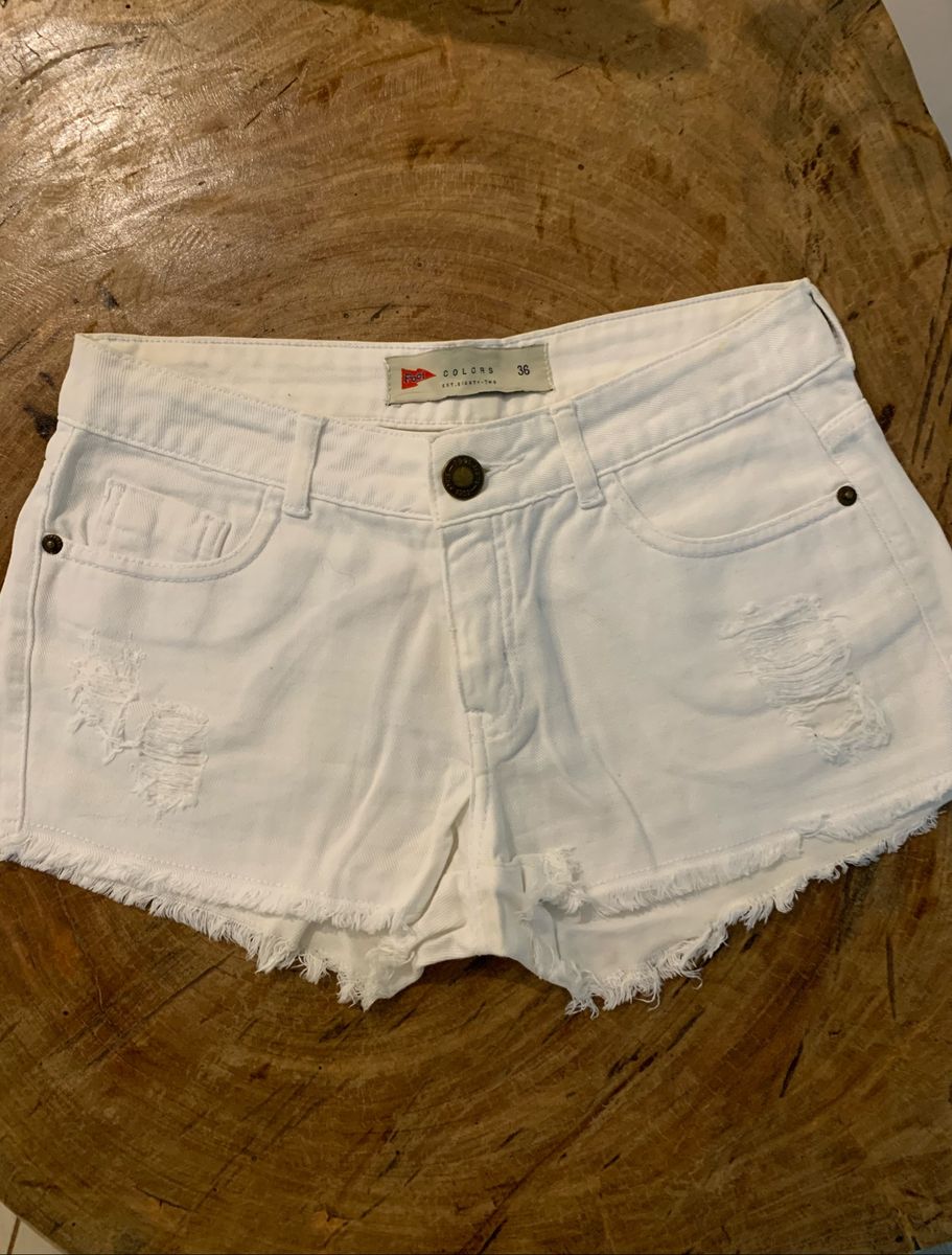 Short jeans branco store curto