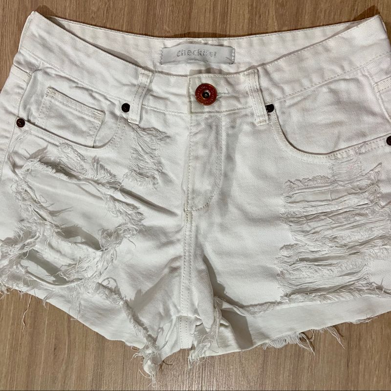 Shorts store branco destroyed