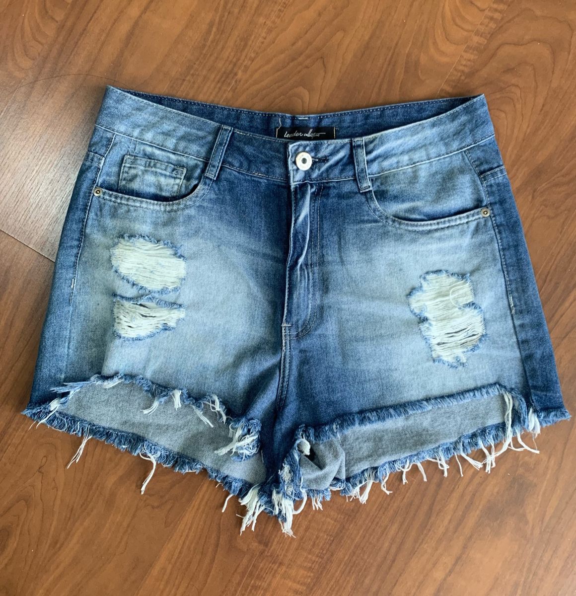 short jeans cintura alta rasgado