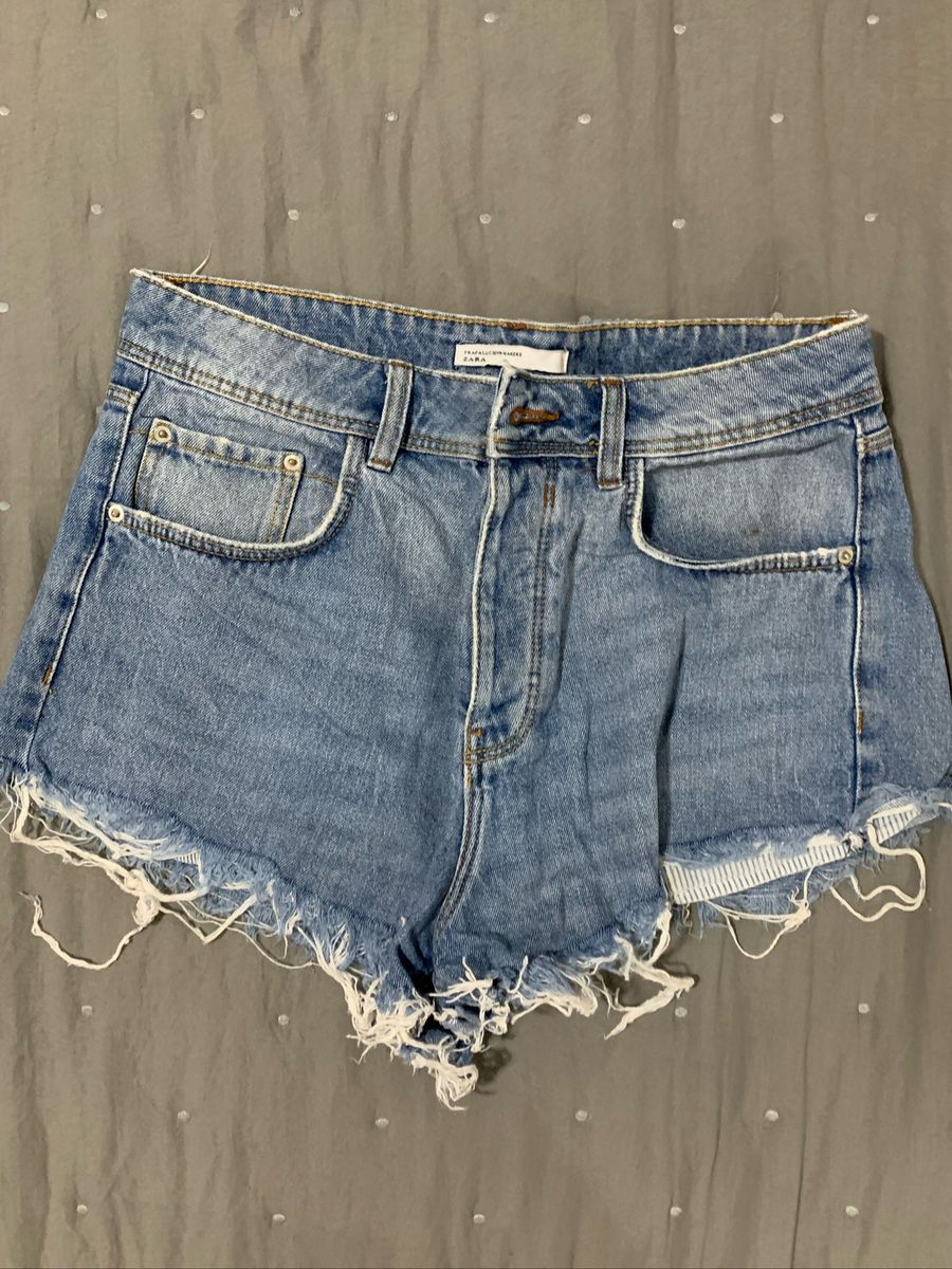 short jeans cintura alta zara