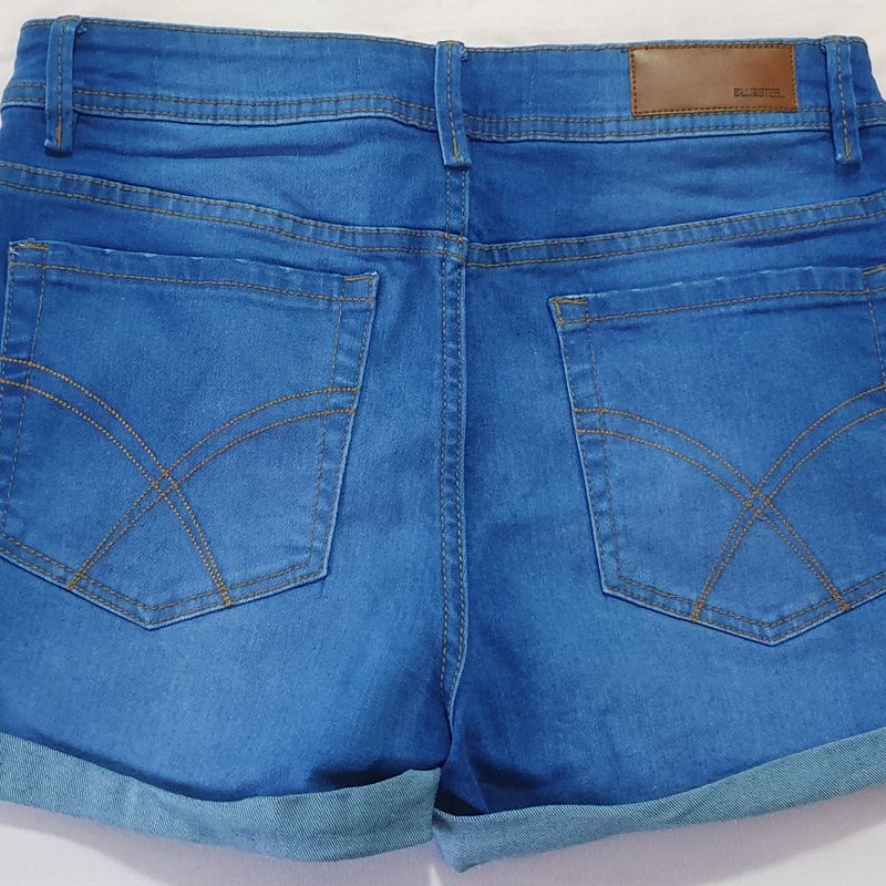 Short Jeans Curto Strass Barra Dobrada, Shorts Feminino Renner - Blue  Steel Usado 84188523