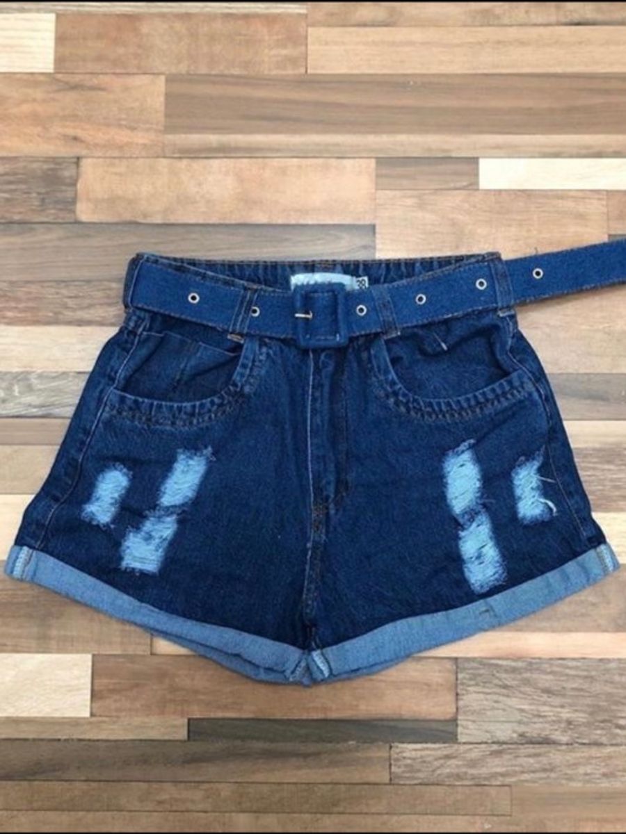 shorts com cinto jeans