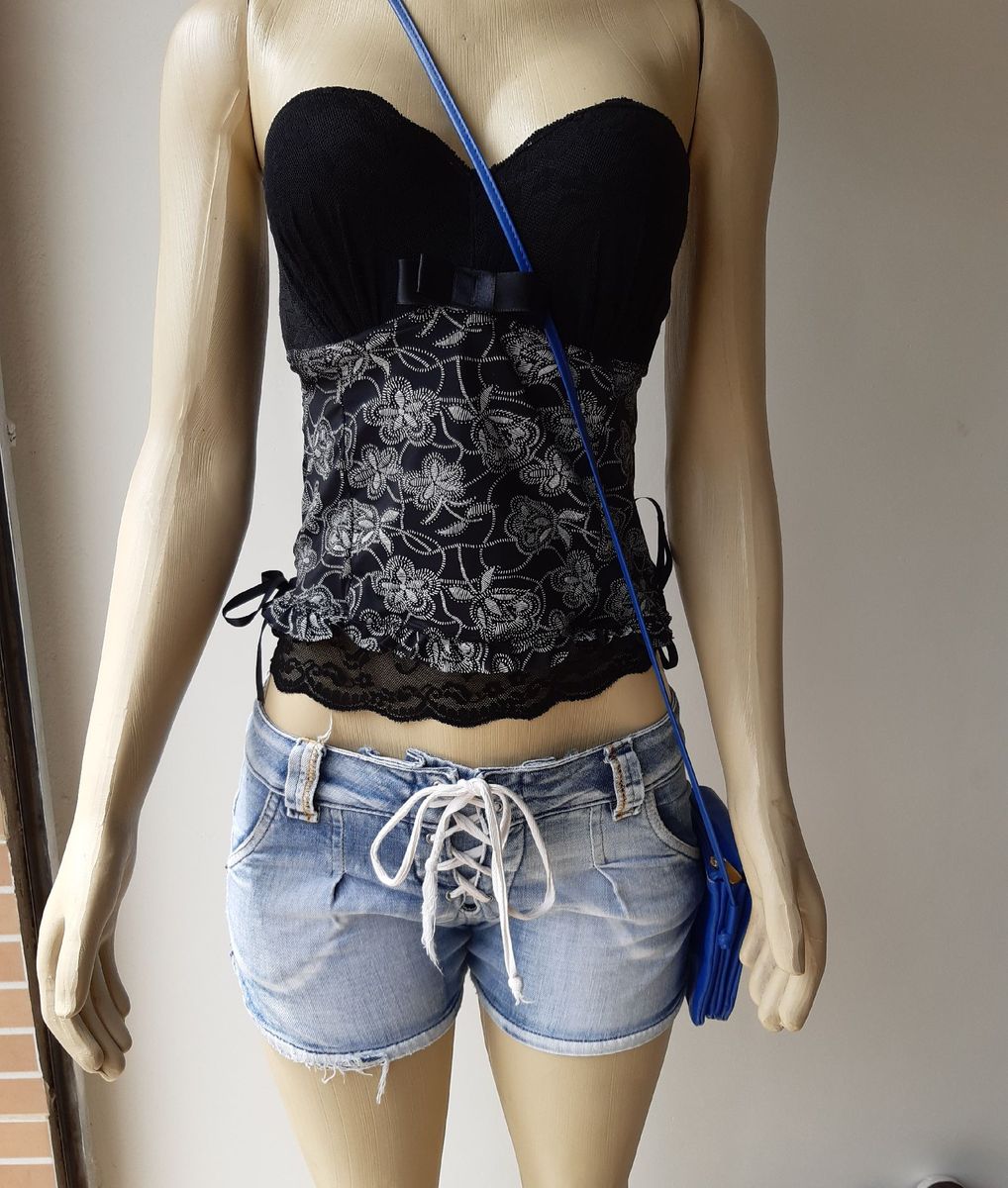 short de amarrar jeans
