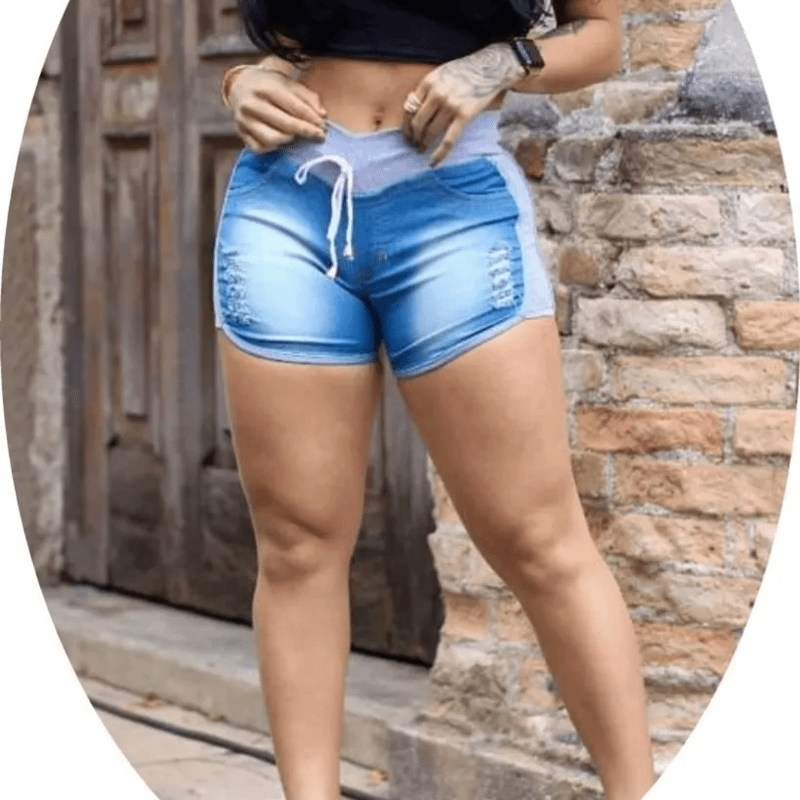 Short jeans hot sale moletom feminino