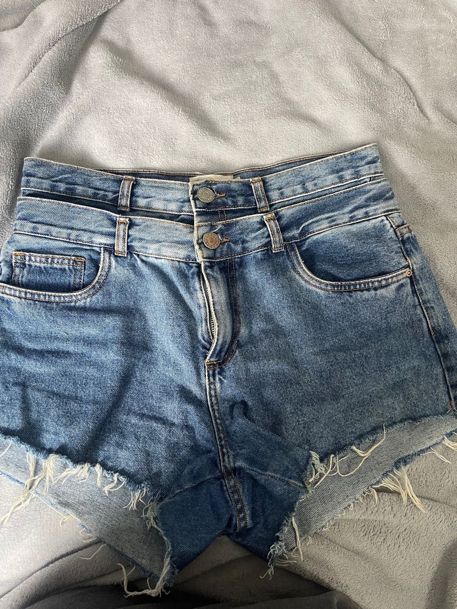 Short Jeans Cos Duplo Shorts Feminino Amaro Usado 84870543