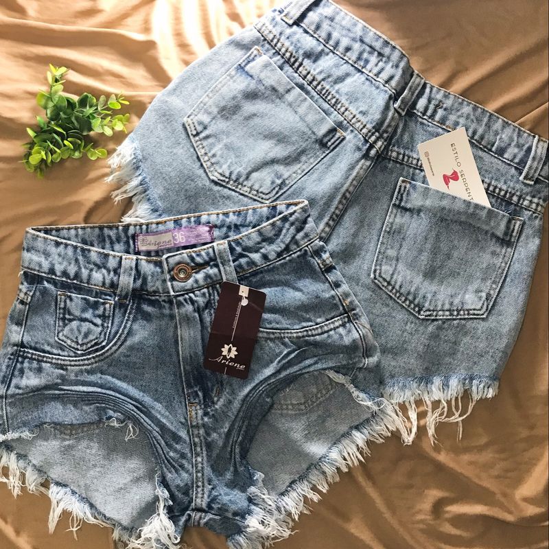 Short Jeans Curto Cintura Alta Acinturado Desfiado Tamanho 40 | Shorts  Feminino Nunca Usado 77652622 | enjoei