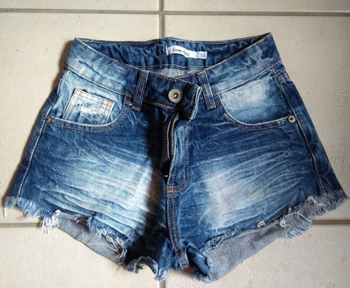 short jeans curto cintura alta