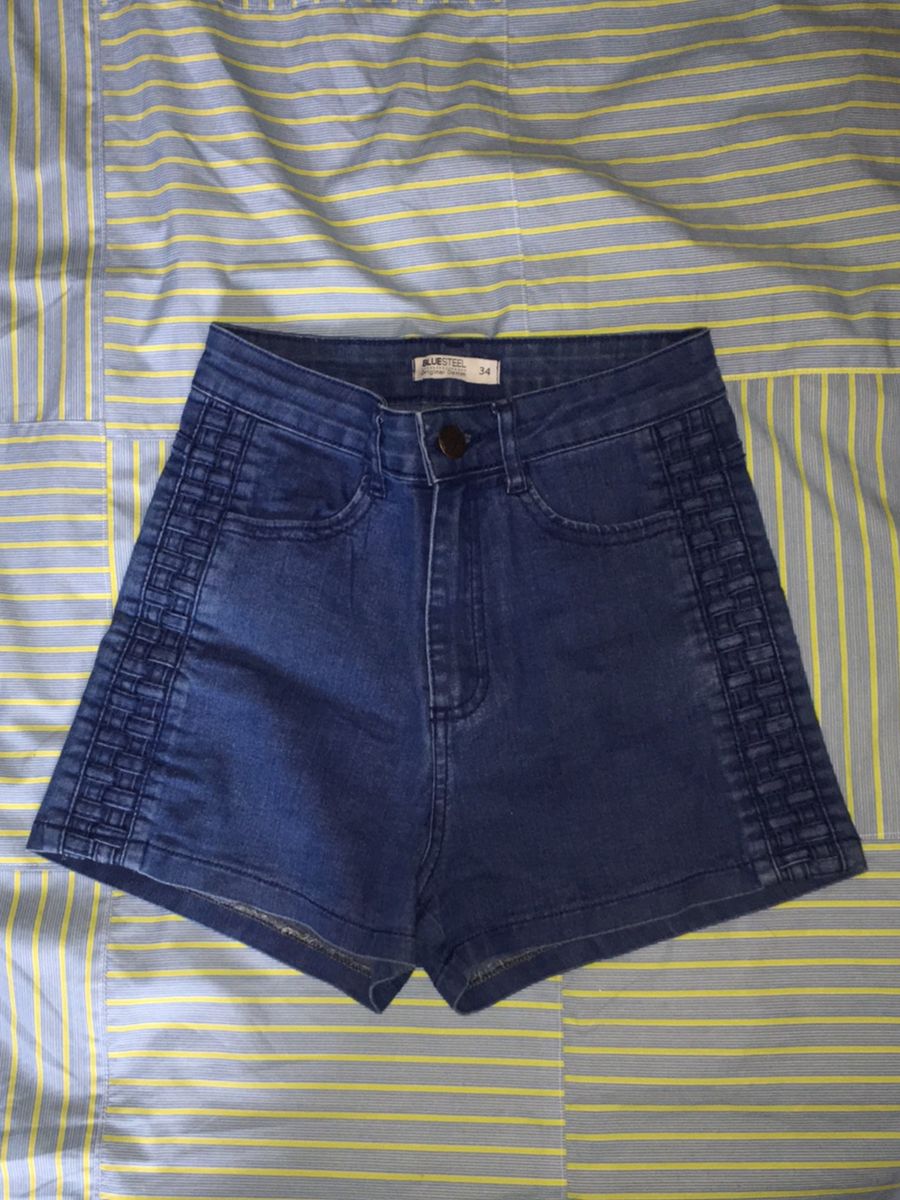 short jeans curto cintura alta