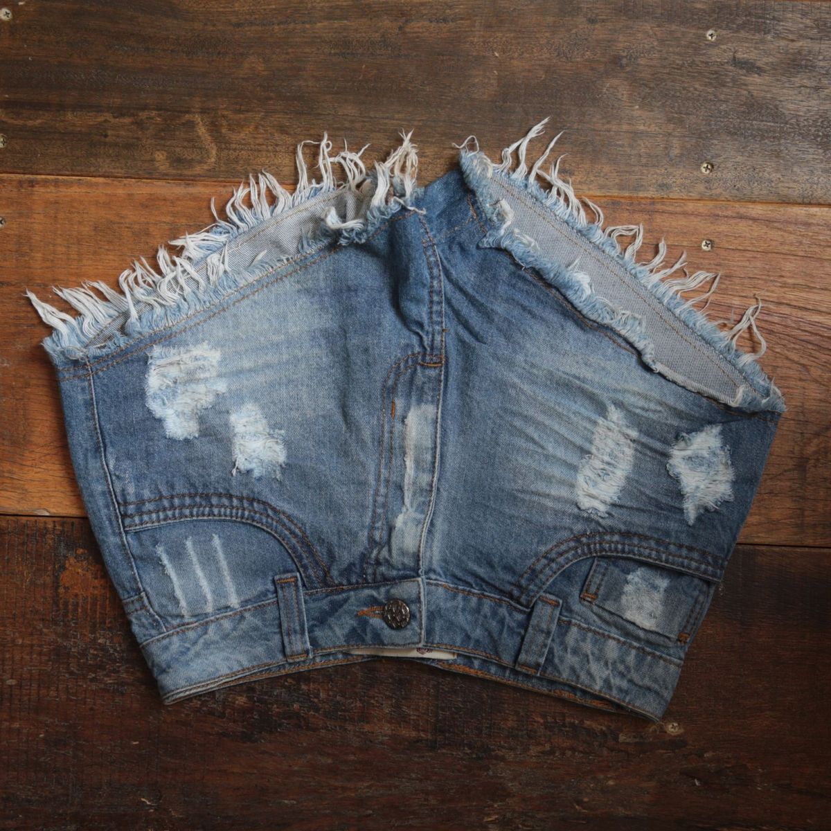 short curto jeans desfiado