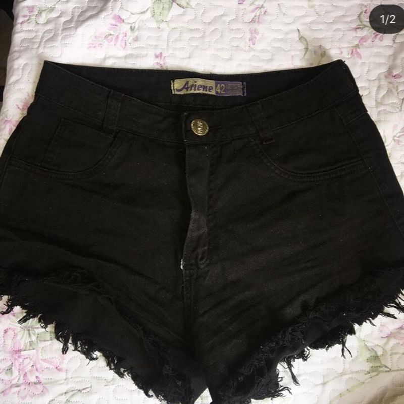 Short curto preto store jeans