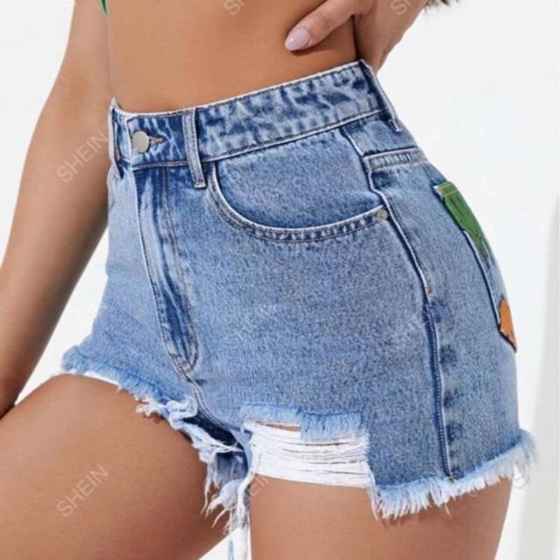 Short Jeans Emoji, Shorts Feminino Shein Nunca Usado 98002157