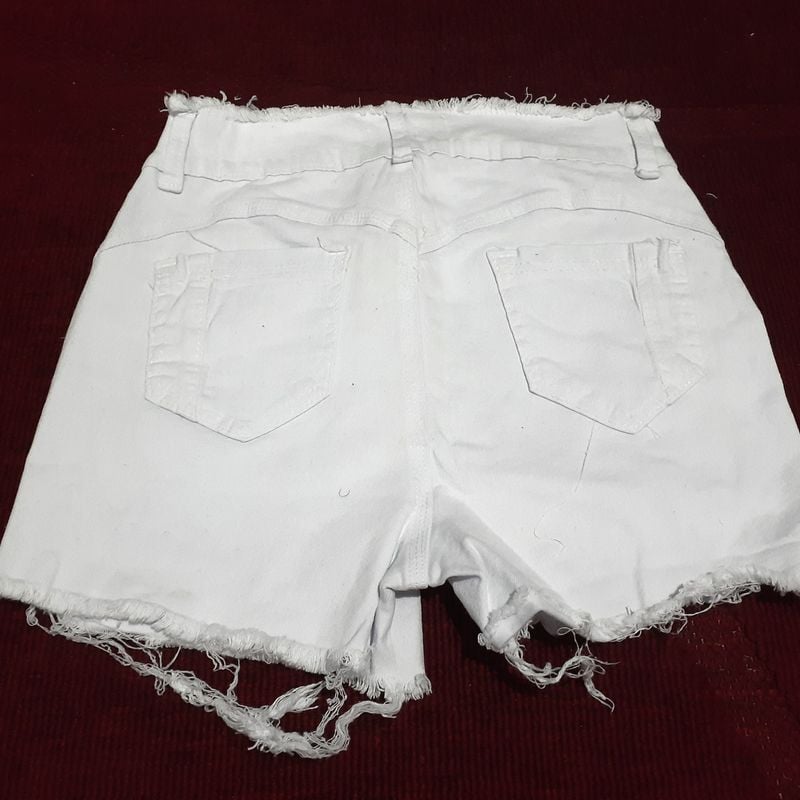 Jeans branco hot sale rasgado