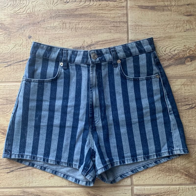 Short 2024 jeans listrado