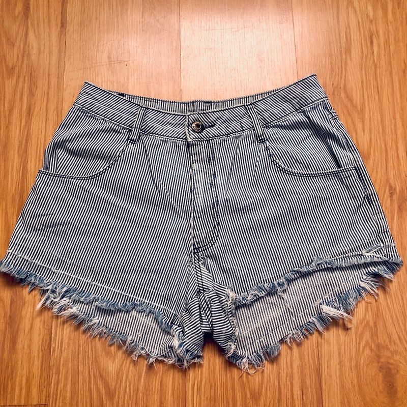 Short jeans hot sale listrado