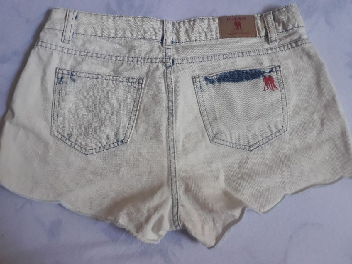 shorts jeans polo wear feminino