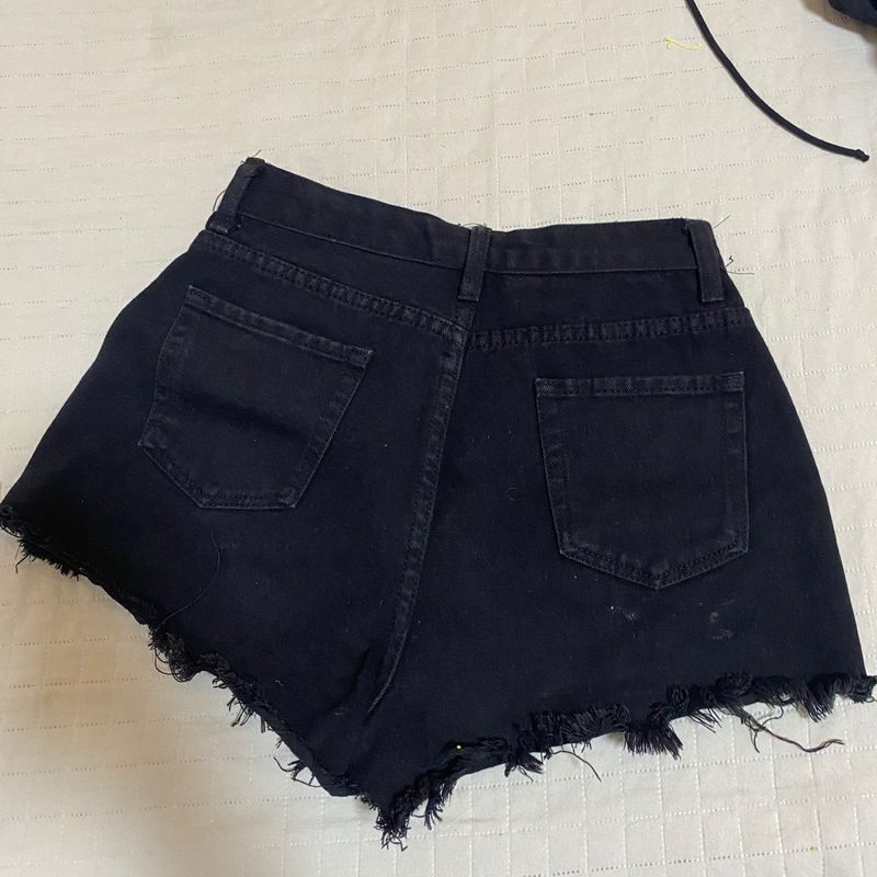 Shorts Jeans Preto Shein, Shorts Feminino Shein Nunca Usado 48749870