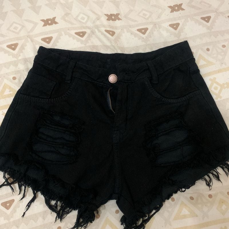 Calção preto hot sale jeans