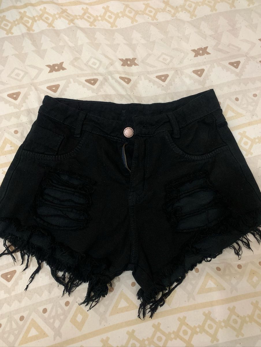 Shorts Jeans Curto Shortinhos Bermuda Feminina Desfiado Roupa