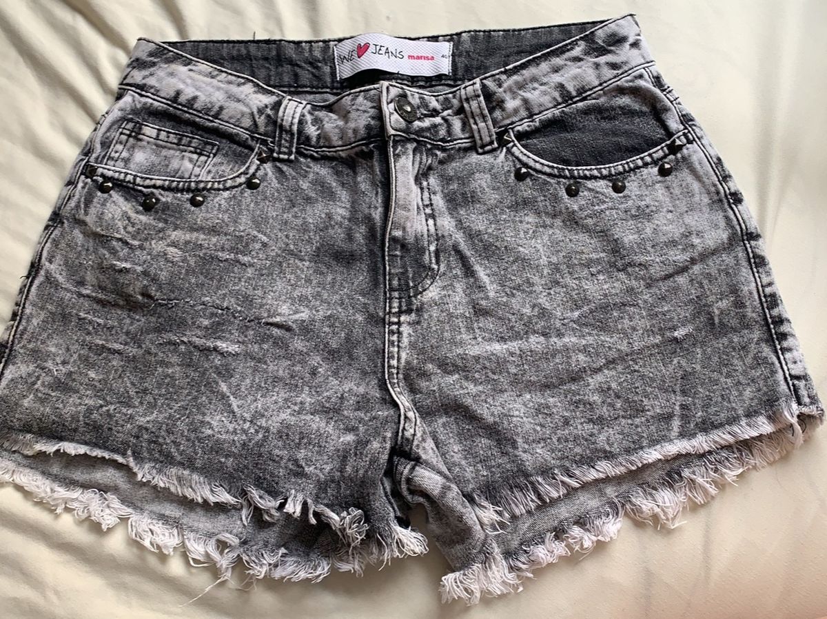 Short sales jeans manchado