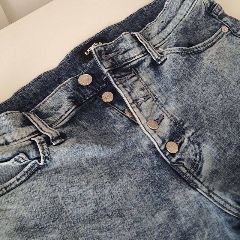 Short Jeans, Tamanho P, Marca Express, Cintura Alta Express