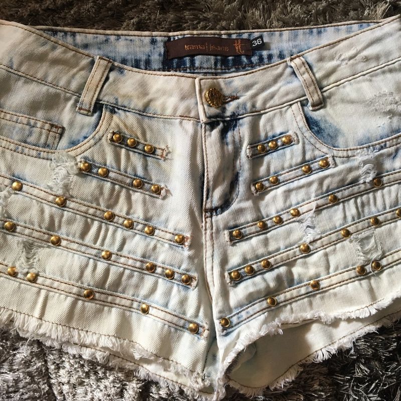 Short Jeans Trama Shorts Feminino Trama Jeans Usado 49838299