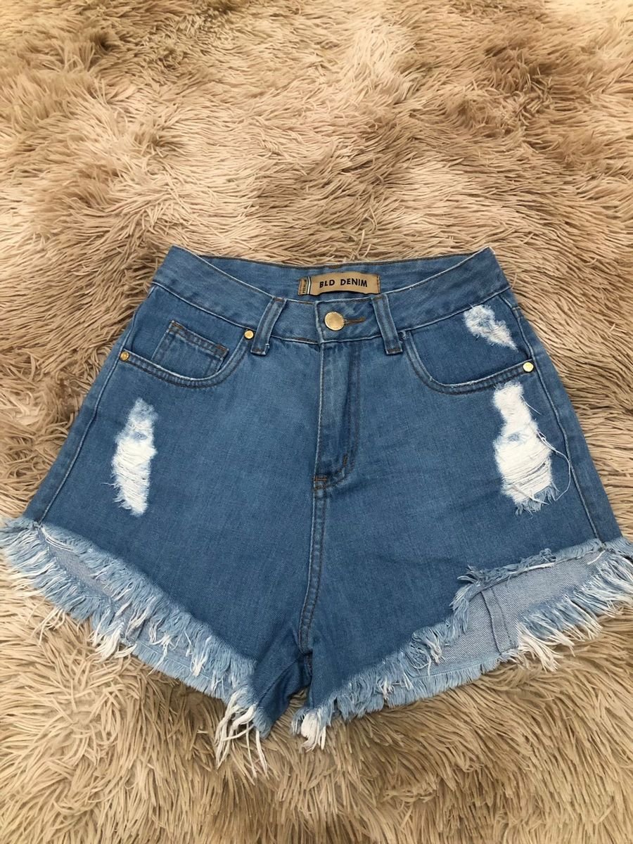 Short Cinza Jeans Curto e Justo Y2k Demin Brim Cyber Casual Estiloso Liso  com Cordão e Bolso, Shorts Feminino Lovito Nunca Usado 93315314