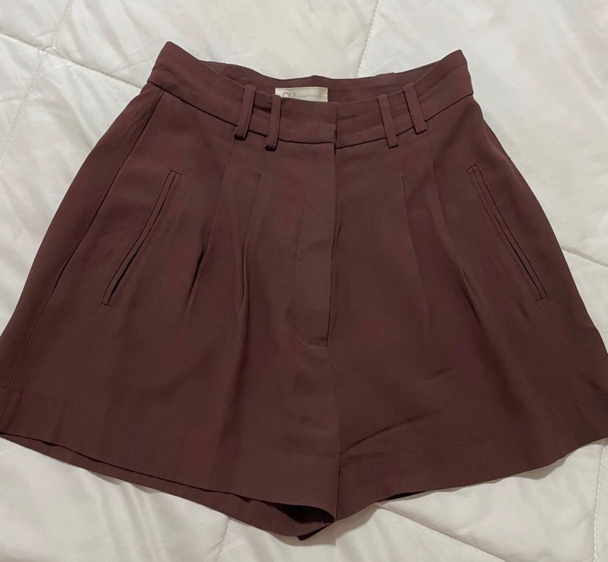 Short Marrom Nv Nati Vozza Bynv Bárbara Curto | Shorts Feminino