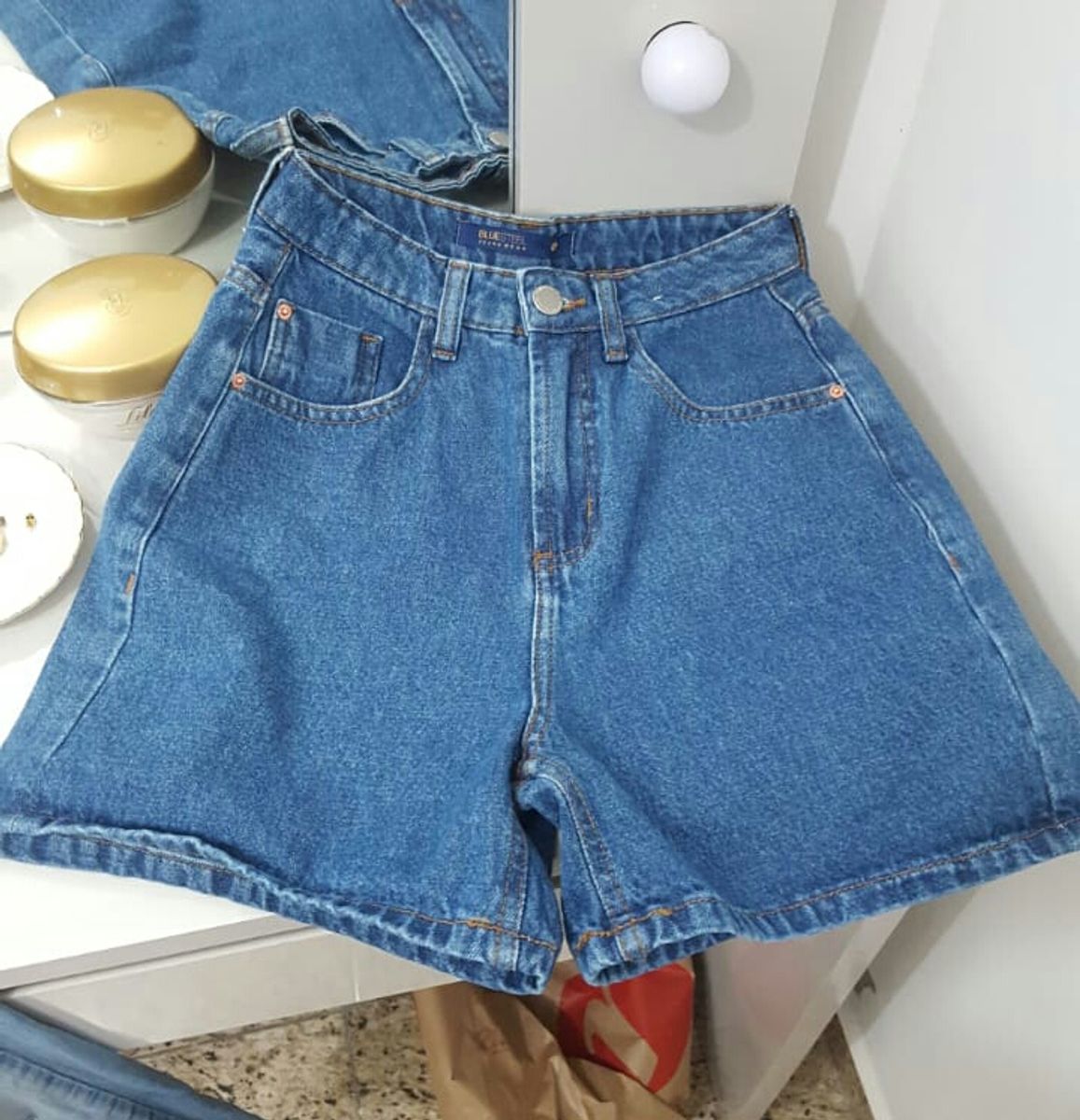 short mom jeans cintura alta