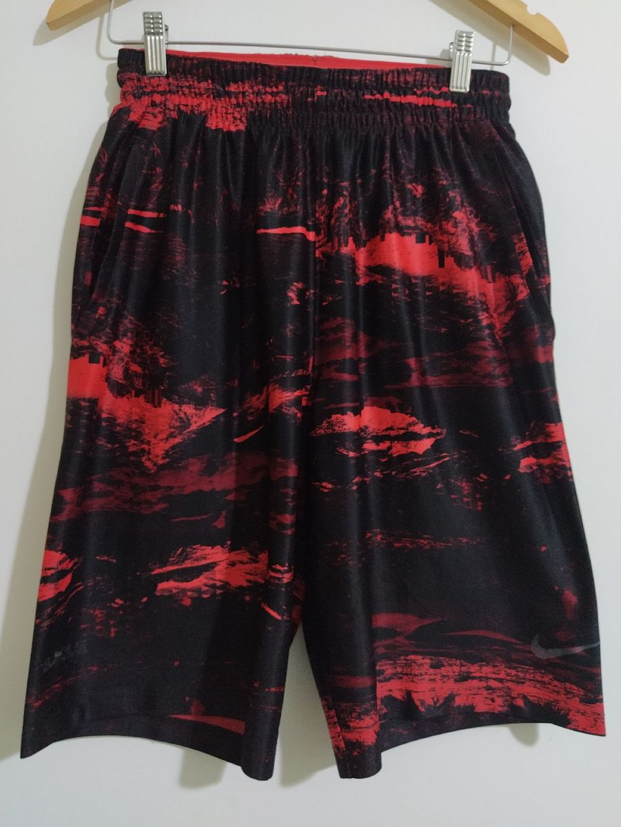 short nike preto e vermelho