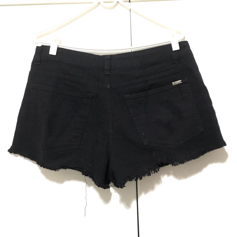 Short Preto Desfiado Shorts Feminino Usado 72470400 enjoei
