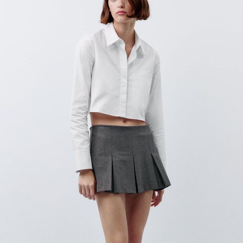 Short Saia Cinza Zara Saia Feminina Zara Nunca Usado 96780896 enjoei