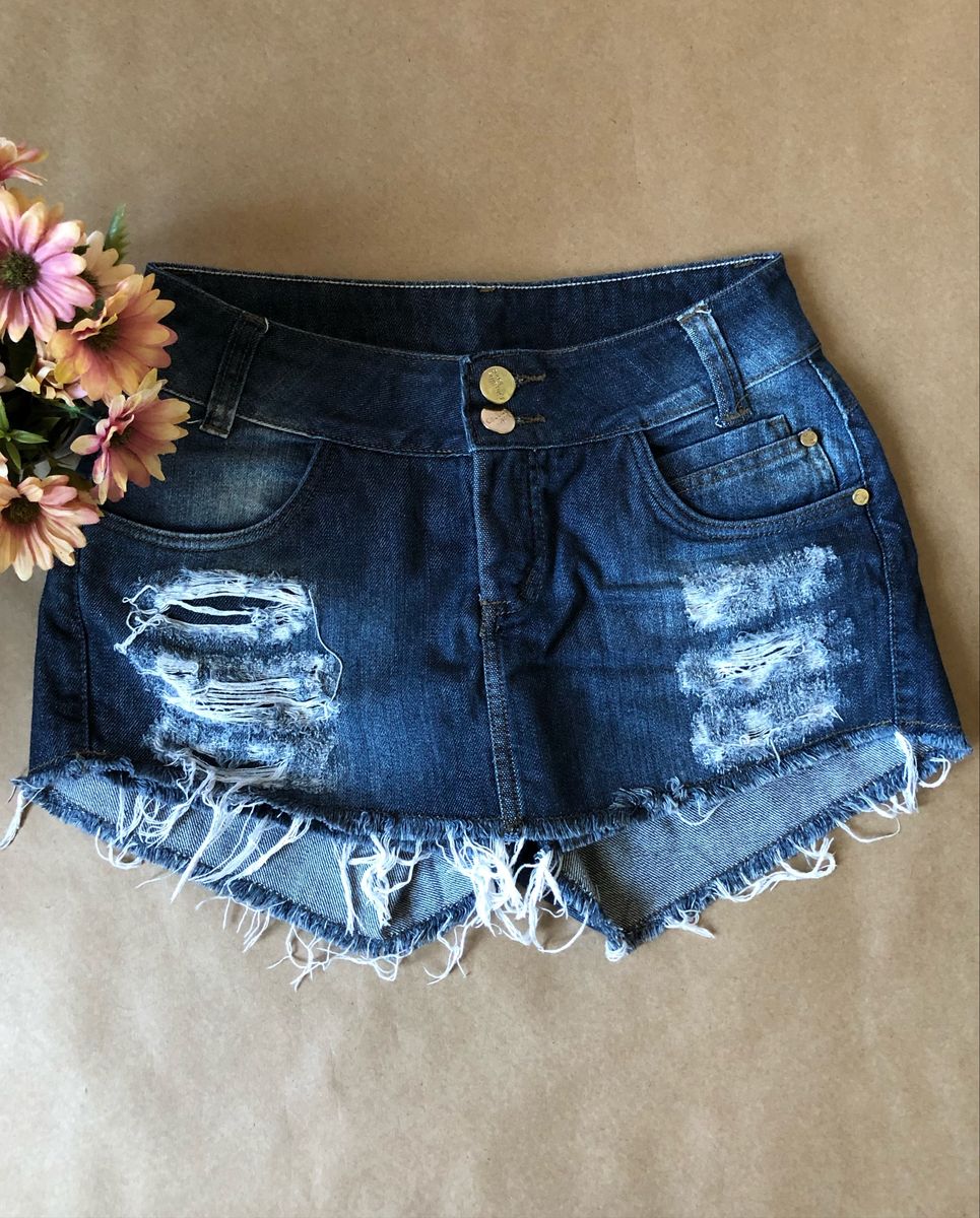 saia jeans cintura media