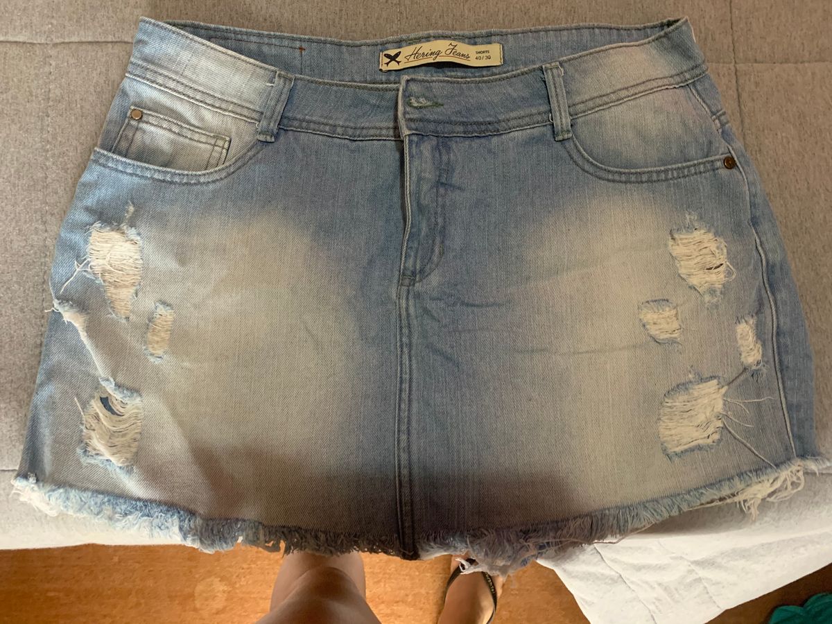 short saia jeans hering