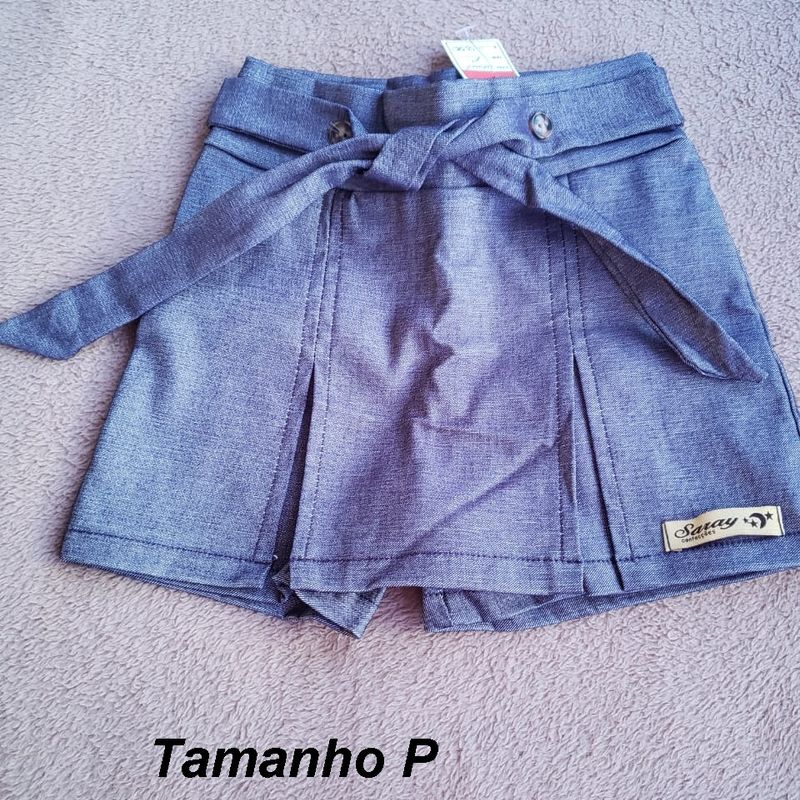 Short saia best sale jeans infanto juvenil