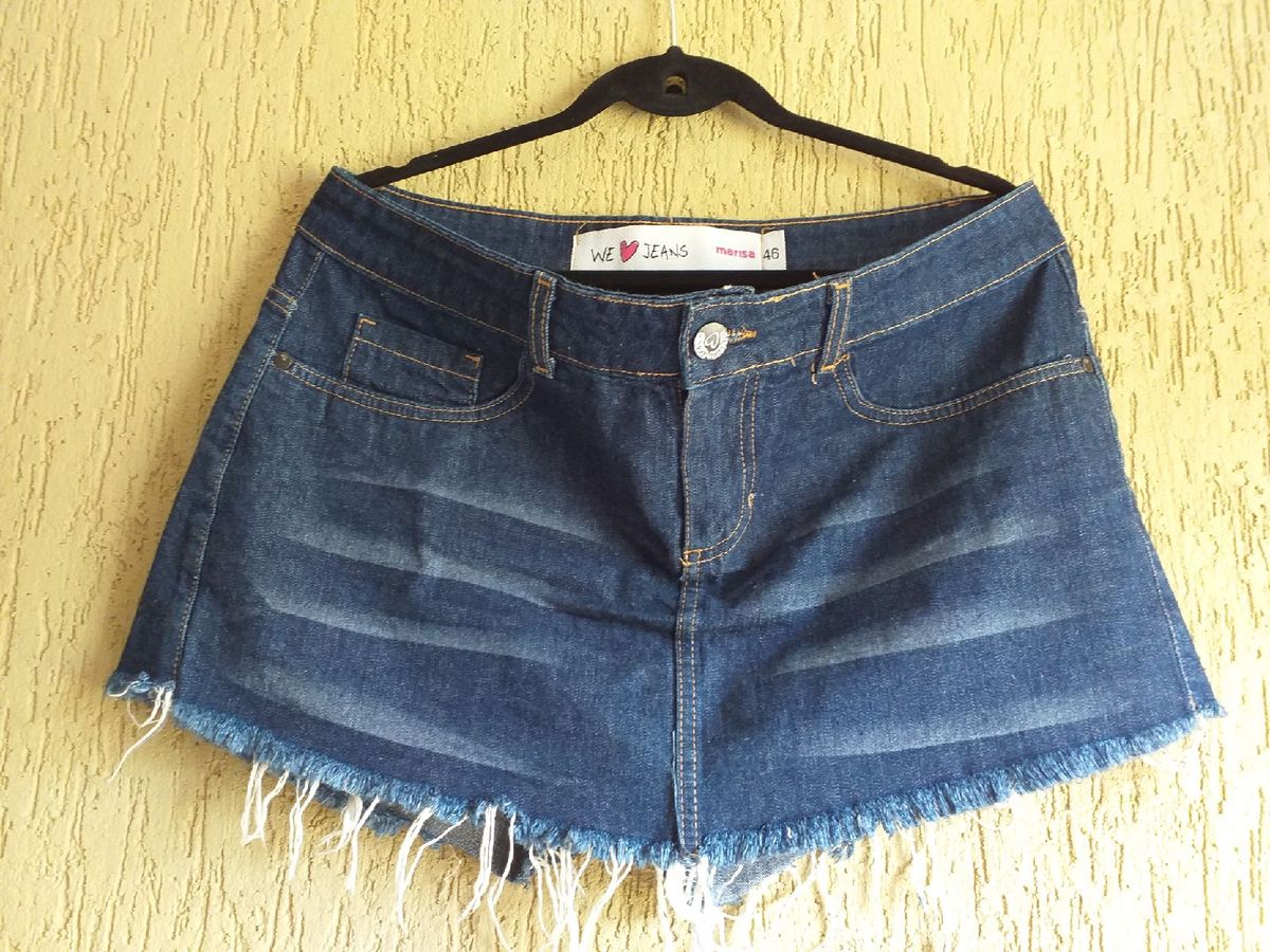 short saia jeans marisa